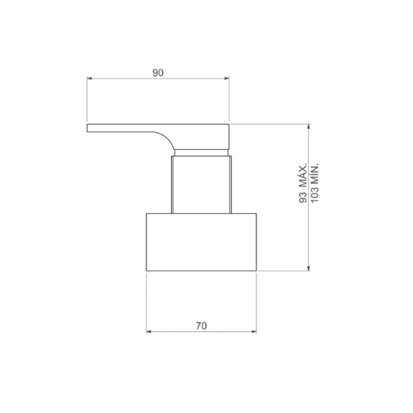 Acabamento Registro Gaveta Grande 1 1/2" E 1 1/4" Deca Unic Dark Antracite/Grafite 4900.GF90.GD.MT