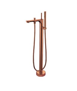 Monocomando de piso para banheira com ducha manual Moove Rose Gold Doka