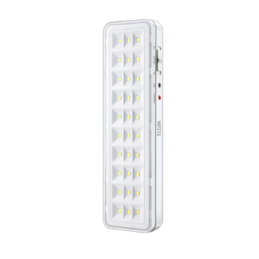 Luminária de Emergência 2W Retangular 30 Leds Bivolt Branca Elgin