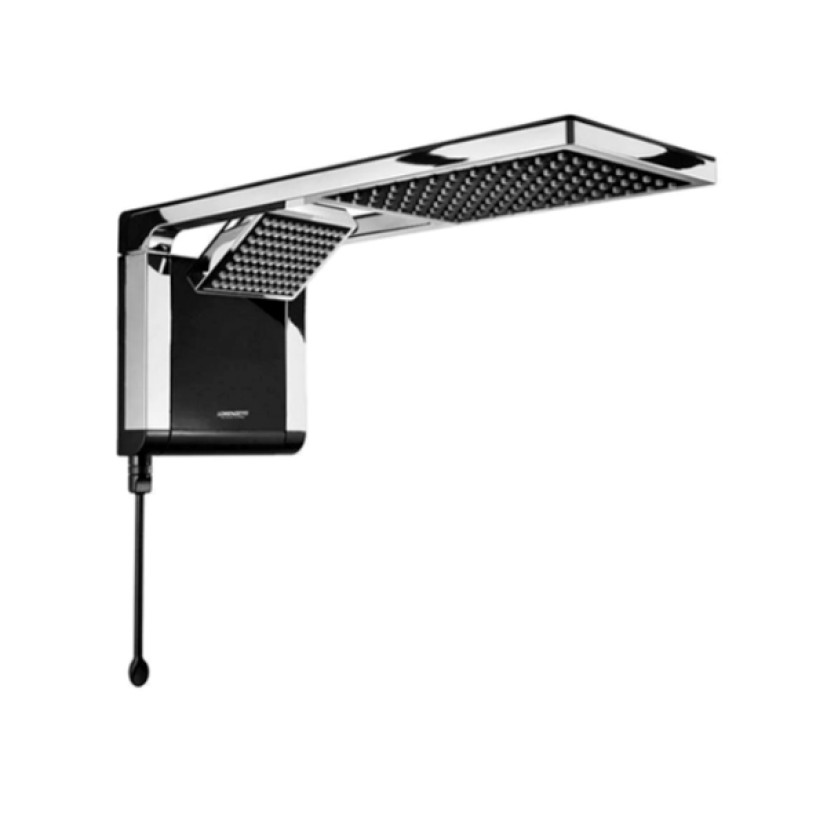 Chuveiro Elétrico Acqua Duo Eletrônico Ultra Preto/Cromado 220V/7800W Lorenzetti