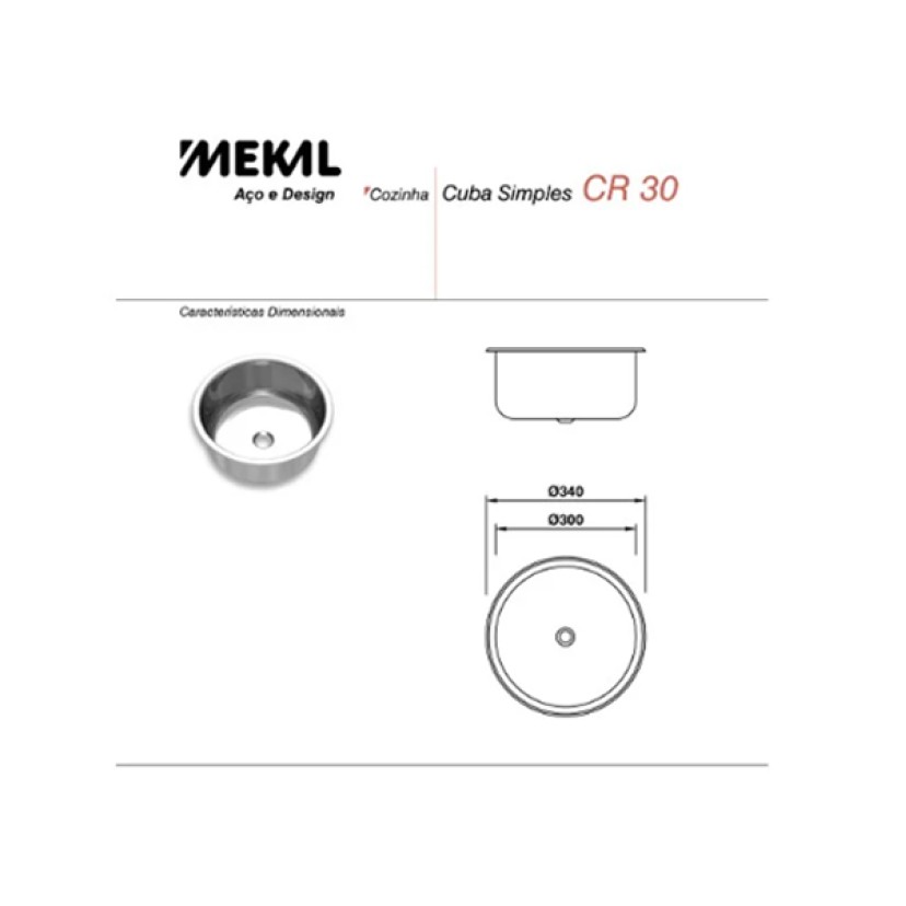 Cuba Redonda Inox Embutir CR30 Extra Mekal