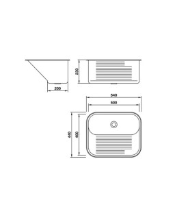 Tanque CT50 Aço Inox 50x40 Embutir Escovado Mekal 01019516