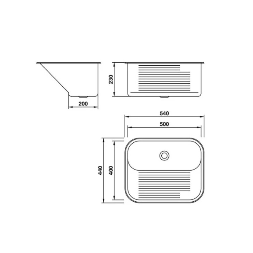 Tanque CT50 Aço Inox 50x40 Embutir Escovado Mekal 01019516