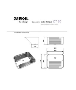 Tanque CT60 Inox Luxo Embutir Mekal