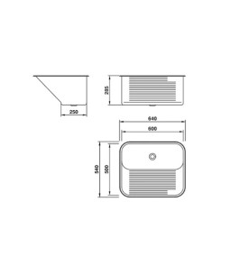 Tanque CT60 Aço Inox 60x50 Embutir Escovado Mekal 01019616