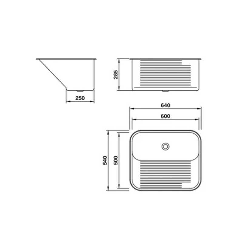 Tanque CT60 Aço Inox 60x50 Embutir Escovado Mekal 01019616