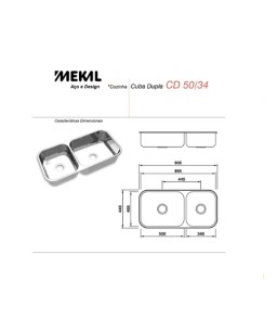 Cuba Dupla Inox Embutir CD50/34 Extra Mekal