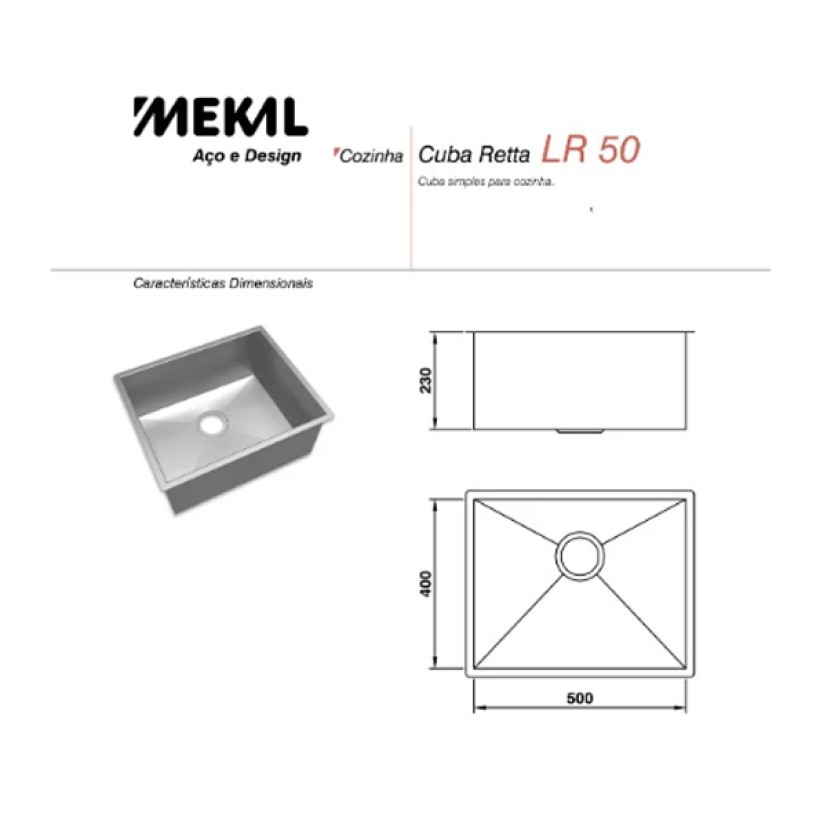 Cuba Gourmet Simples Inox Embutir Raio 3 LR50 Mekal