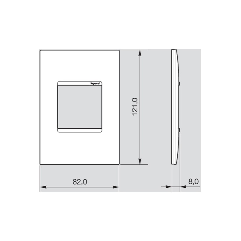 Placa sem Suporte 4x2 dois módulos Adjacentes Branco Plus + Pial Legrand