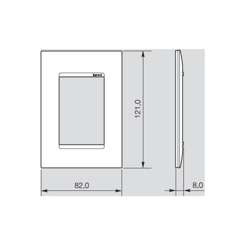 Placa sem Suporte 4x2 três módulos Adjacentes Branco Plus + Pial Legrand