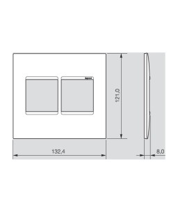 Placa sem Suporte 4x4 quatro módulos adjacentes Branco Plus+ Pial Legrand