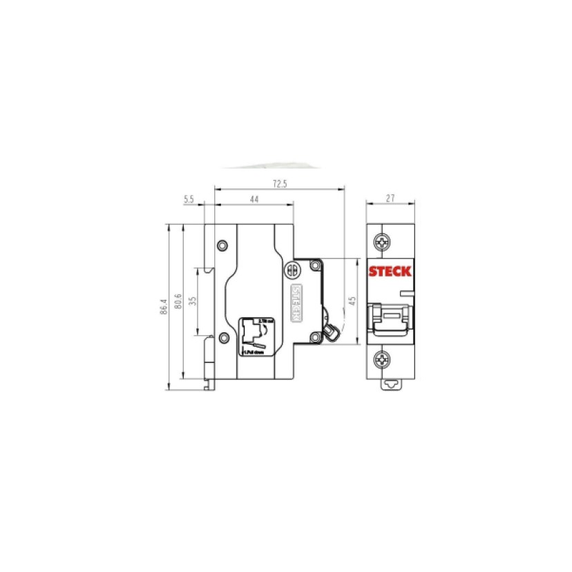 Disjuntor Monopolar Curva C 100A Steck