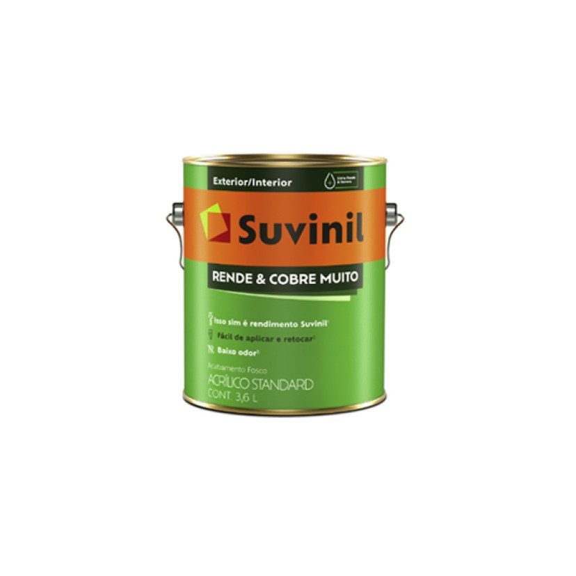 Tinta Acrílica Rende & Cobre Muito Branco 3,6 litros Suvinil