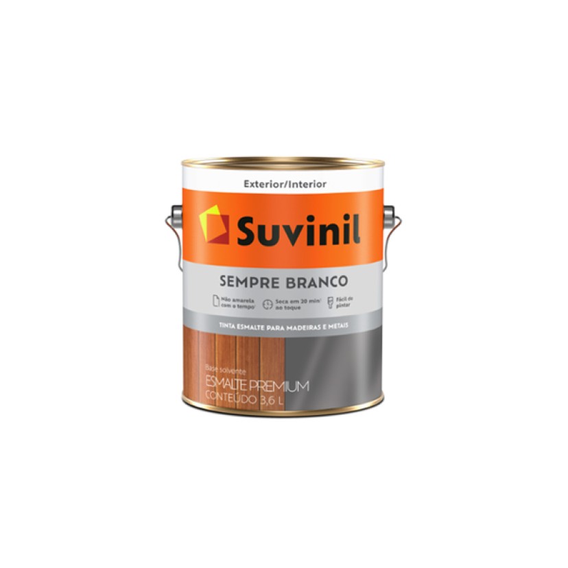 Tinta Esmalte Sempre Branco Brilhante 3,6 litros Suvinil