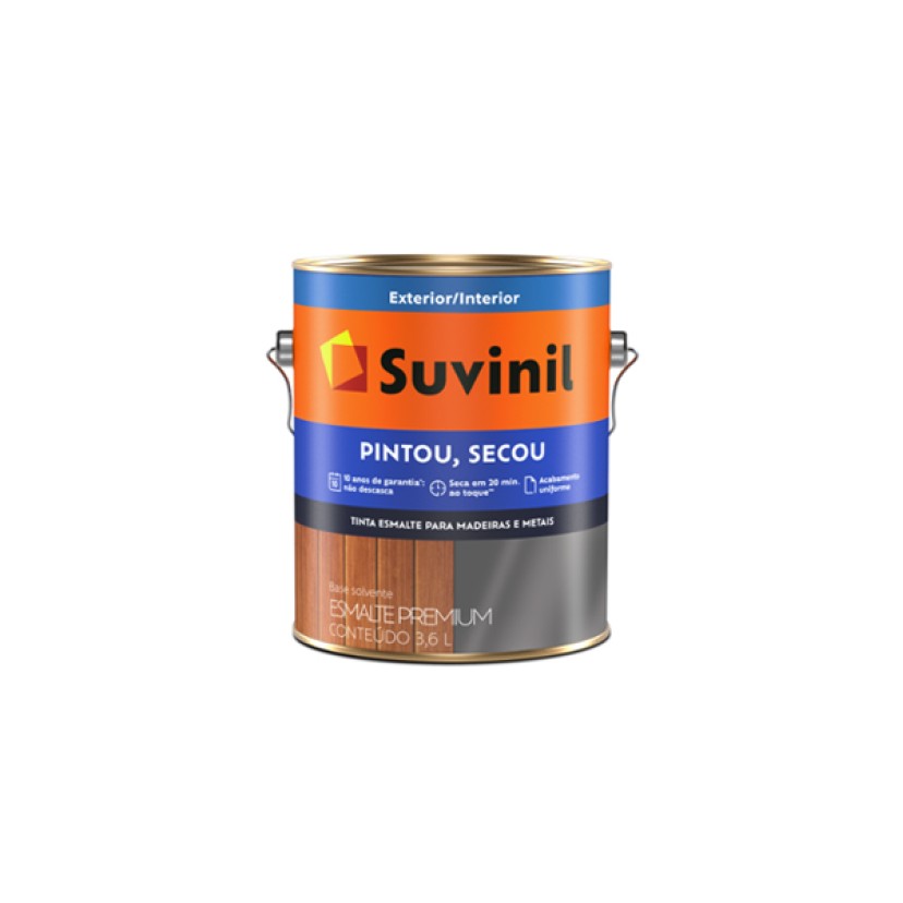 Tinta Esmalte Pintou, Secou Branco Brilhante 3,6 litros Suvinil