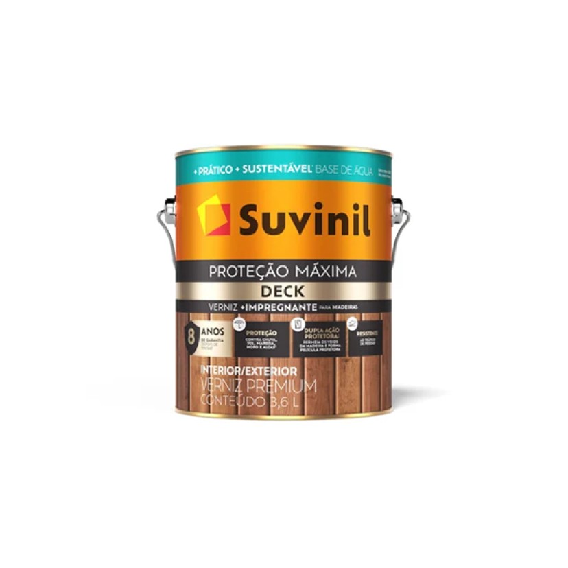 Verniz Premium Proteção Máxima Deck Brilhante 3,6 Litros Suvinil