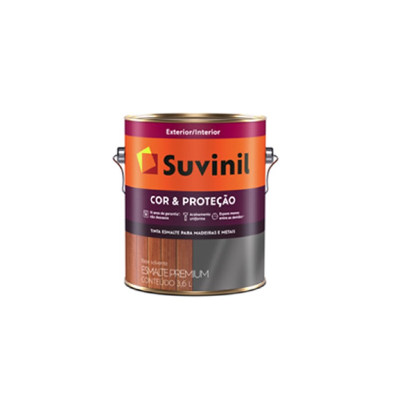 Tinta Esmalte Cor e Proteção Cinza Escuro Brilhante 3,6 litros Suvinil