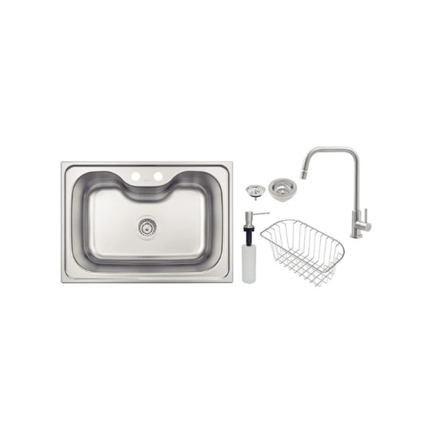 Cuba Inox Cozinha Morgana 60 FX 680x480 com Acessorios e Torneira Tramontina 93806/182