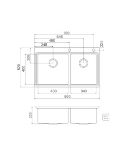 Cuba Sobrepor Tramontina Design Collection Smooth 2C 40 Aco Inox Acab Scotch Brite 86x52 93924103