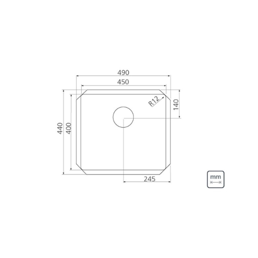 Cuba Inox Undermount Quadrum 45U Tramontina 450X400 Design Collection 94006/112