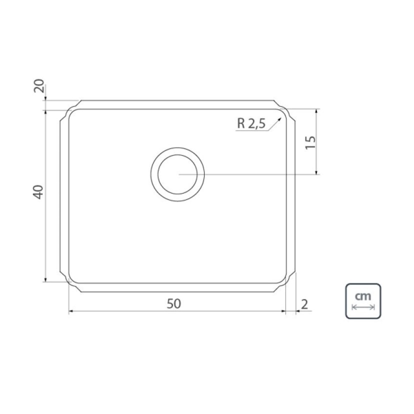 Cuba Profissional de embutir Dritta Pro Aço Inox Scotch Brite 50x40cm Tramontina 94092102