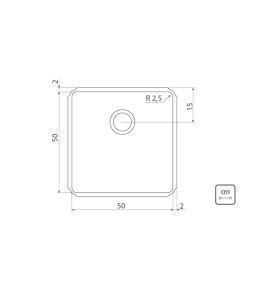 Cuba Profissional de embutir Dritta Pro Aço Inox Scotch Brite 50x50cm Tramontina 94093102