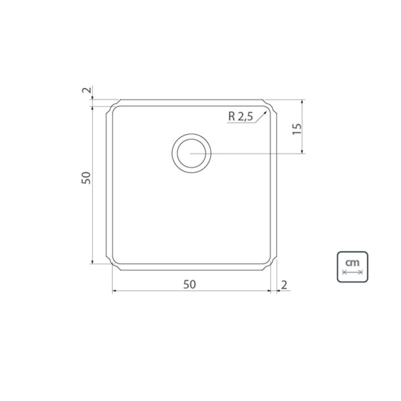 Cuba Profissional de embutir Dritta Pro Aço Inox Scotch Brite 50x50cm Tramontina 94093102