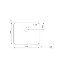 Cuba Profissional de embutir Dritta Pro Aço Inox Scotch Brite 60x50cm Tramontina 94094102