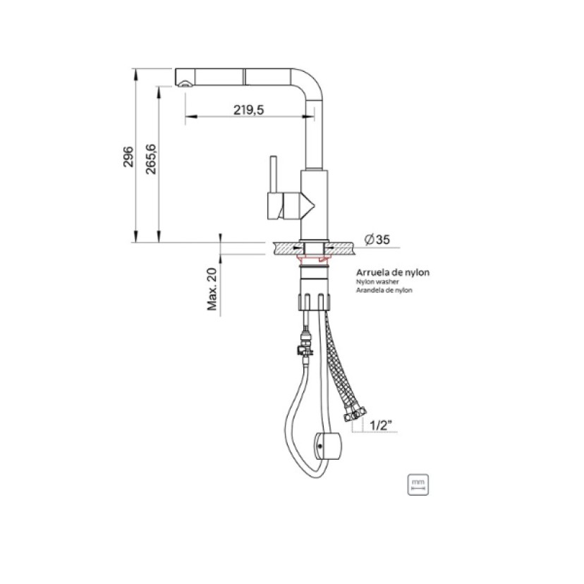 Misturador Monocomando Tramontina Monde Plus Aco Inox Extensor 94520/028