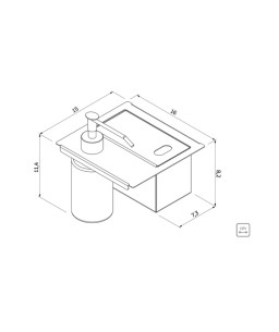 Porta Esponja com Tampa e Dosador de Sabão Líquido em Aço Inox para uso em canal organizador Tramontina 94534/016