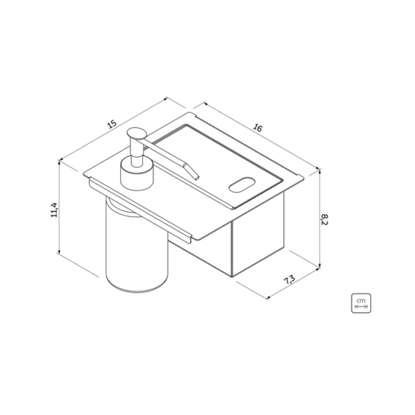 Porta Esponja com Tampa e Dosador de Sabão Líquido em Aço Inox para uso em canal organizador Tramontina 94534/016