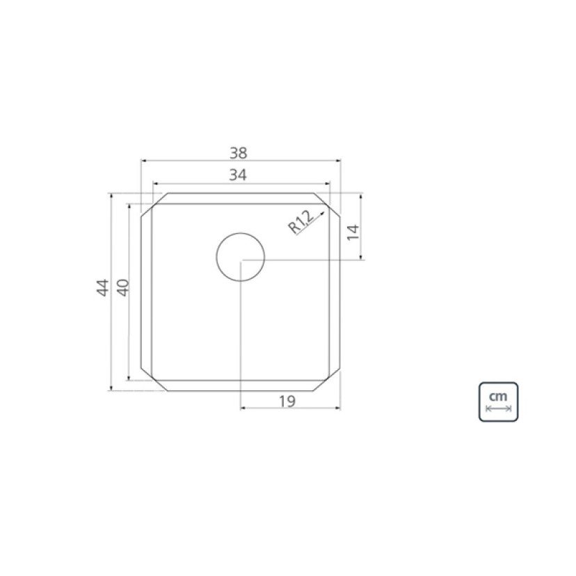 Cuba Quadrum Undermount 34 Aço Inox Scotch Brite 34x40cm Tramontina 94004112