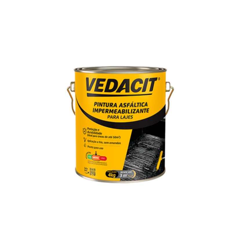 Impermeabilizante Pintura Asfáltica 4 kg Vedacit