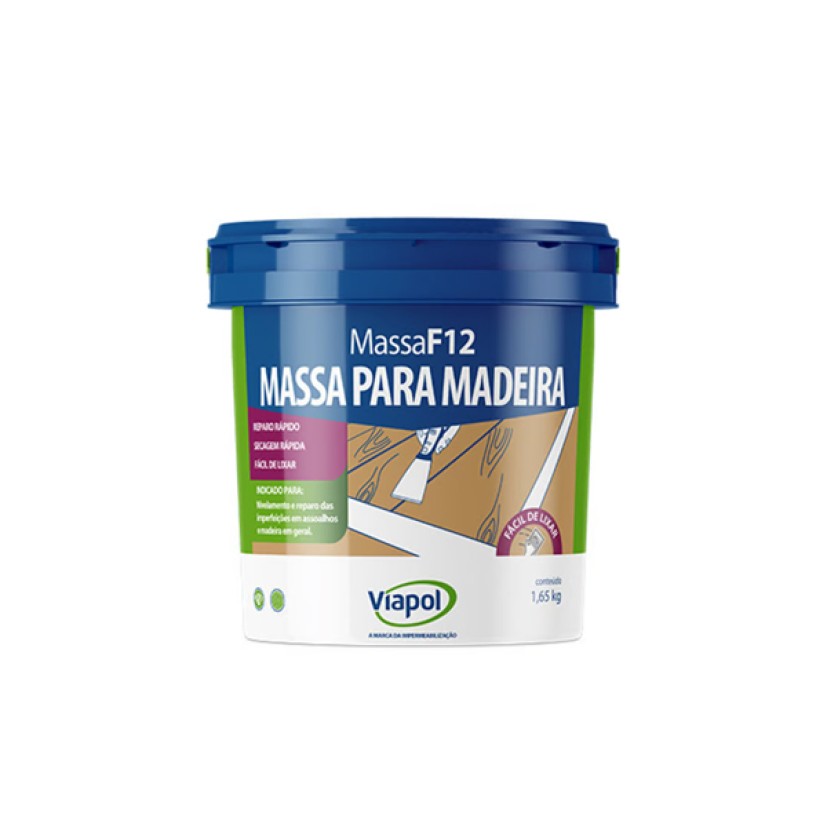 Massa para Madeira F12 Branca 1,65kg Viapol