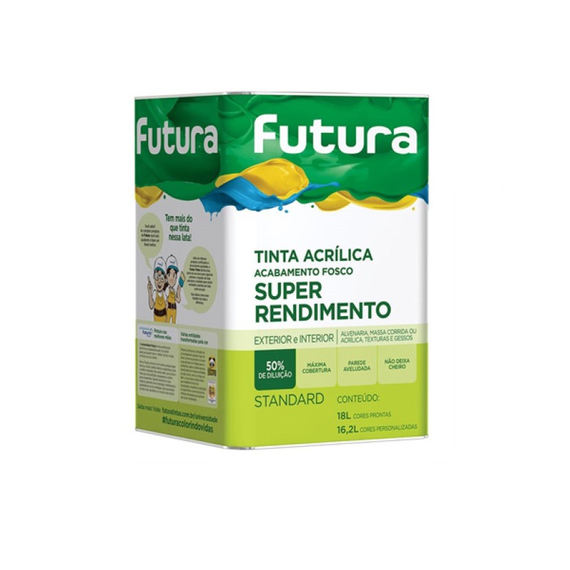 Tinta Acrílica Fosco Super Rendimento Branco 18 litros Futura