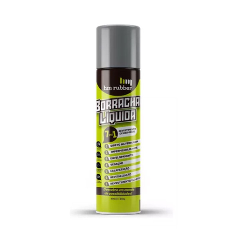 Borracha Líquida Impermeabilizante Spray 400ml Alumínio Hm Rubber