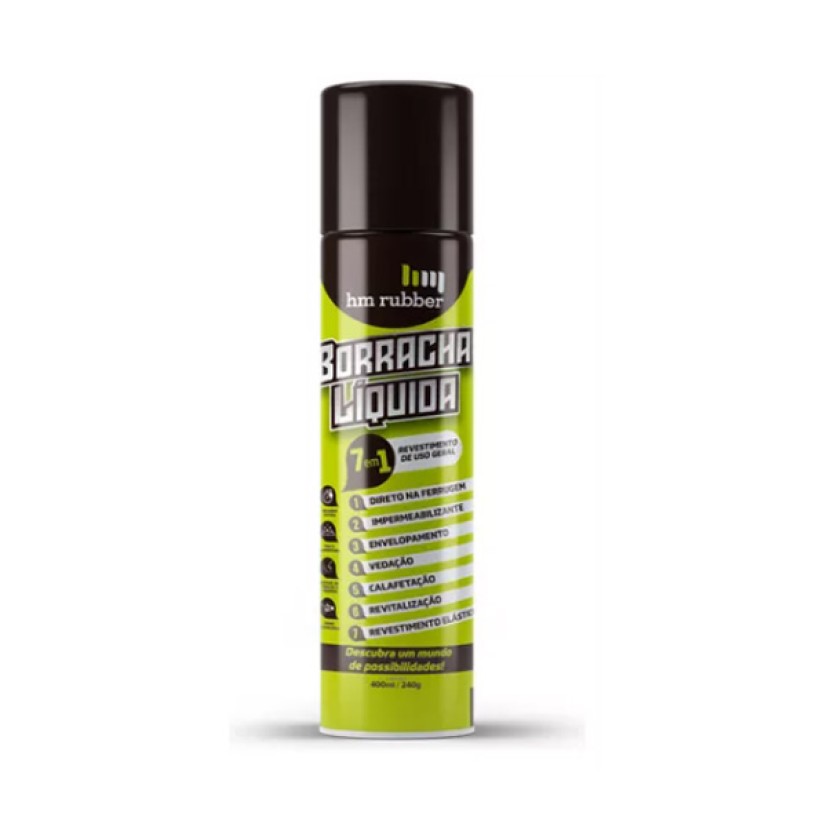 Borracha Líquida Impermeabilizante Spray 400ml Preto Hm Rubber