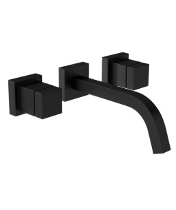 Misturador Lavatorio Parede Deca Cubo Black Matte 1878.BL86.MT