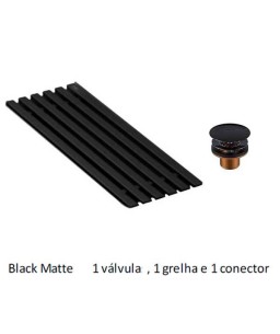 Kit com válvulas, grelha e conector Black Matte para cuba L.131/1044 Deca 2013.BL.MT