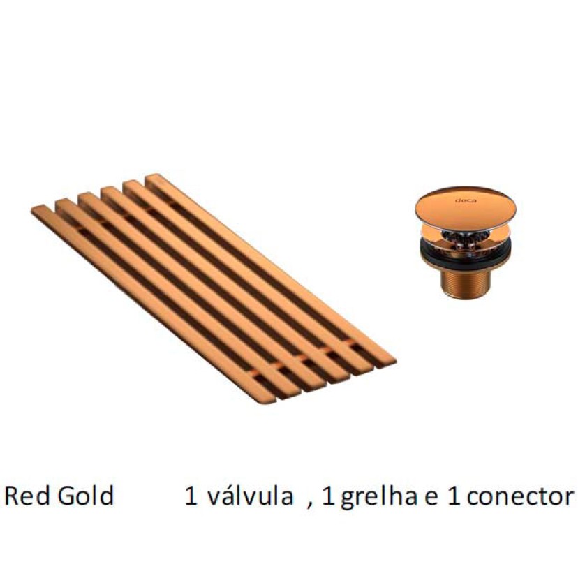 Kit com válvulas, grelha e conector Red Gold para cuba L.131/1044 Deca 2013.GL.RD