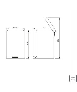 Lixeira Inox Polido Pedal 12L 94538/112