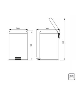 Lixeira Inox Polido Pedal 20L 94538/120