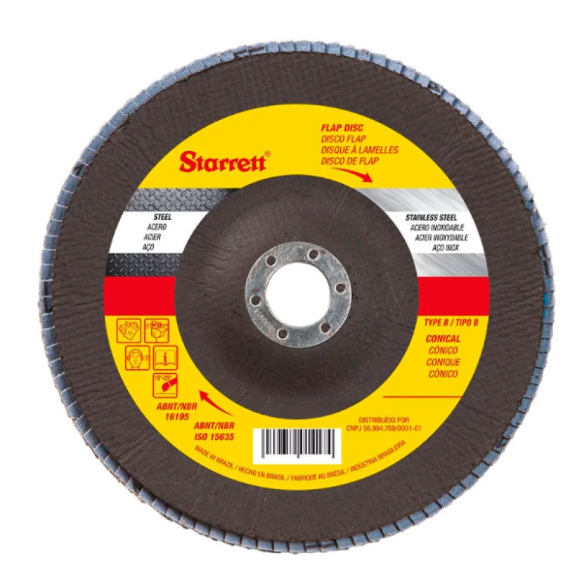 Disco de Flap em Fibra de Vidro 115mm Grão 80 Starrett 