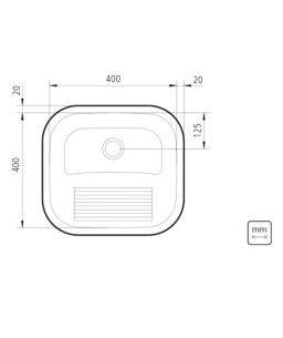 Tanque Inox 40x40 Tramontina de Encaixe/Embutir acetinado 94403/107