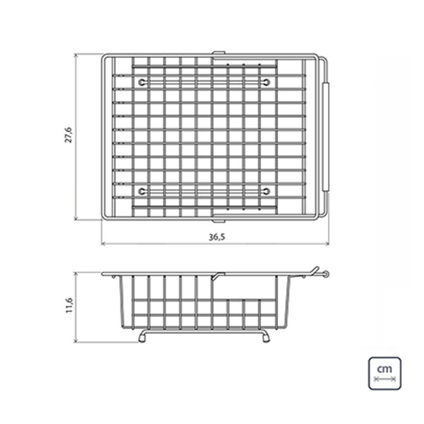 Cesta Inox Rentangular Regulavel 94528/030