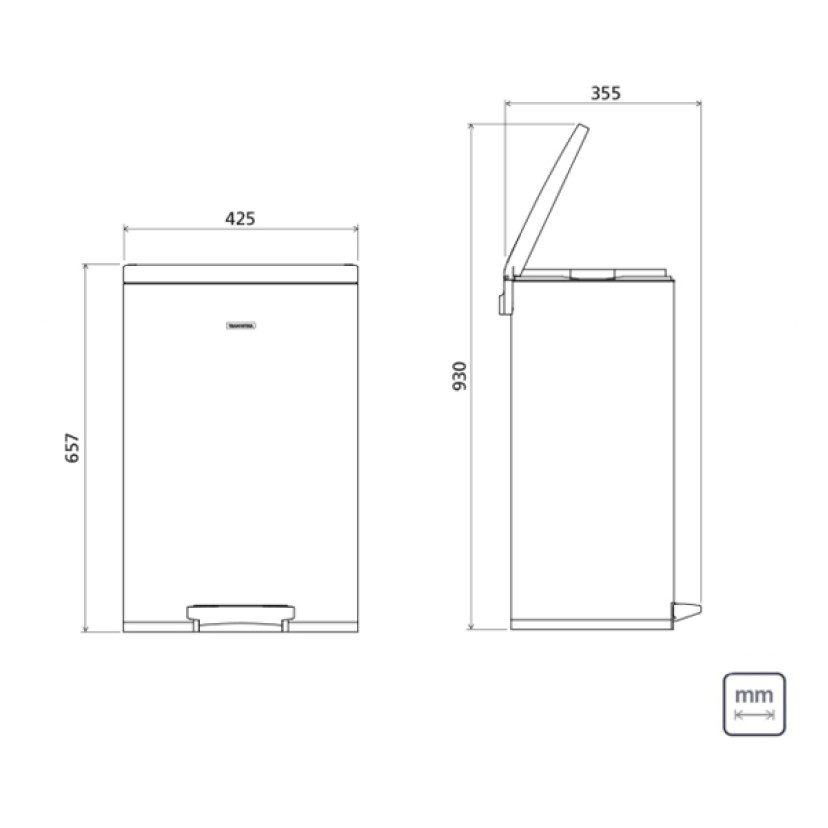 Lixeira Inox C/Pedal Tramontina Tipo D New C/Acabamento Scotch Brite 94544/050