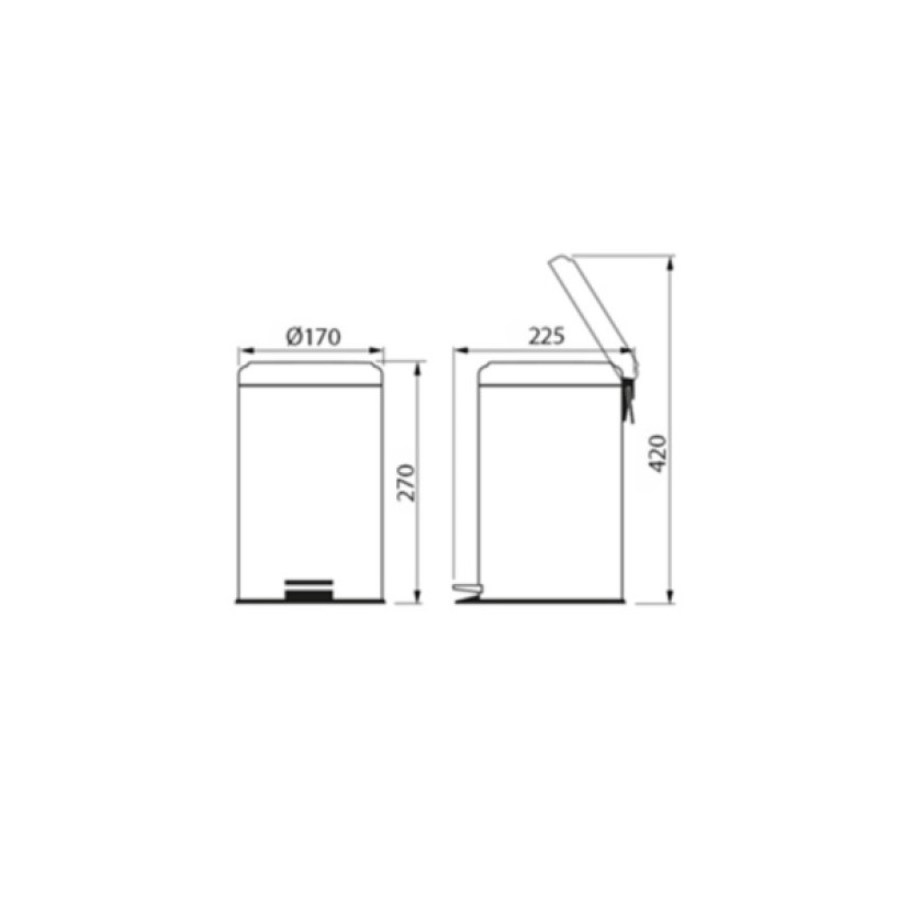 Lixeira Inox com Pedal Tramontina Brasil Polido 3L 94538/103